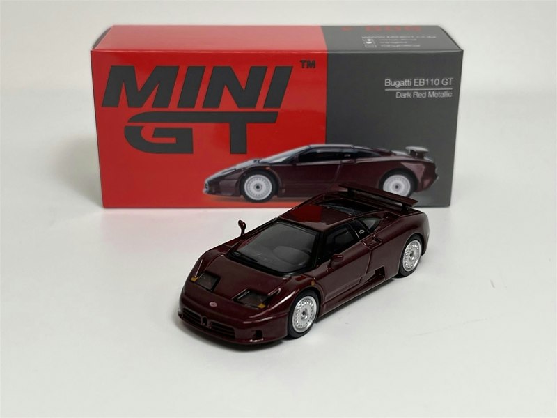 Mini GT Bugatti EB110 GT Dark Red Metallic LHD 1:64 Scale MGT00806L