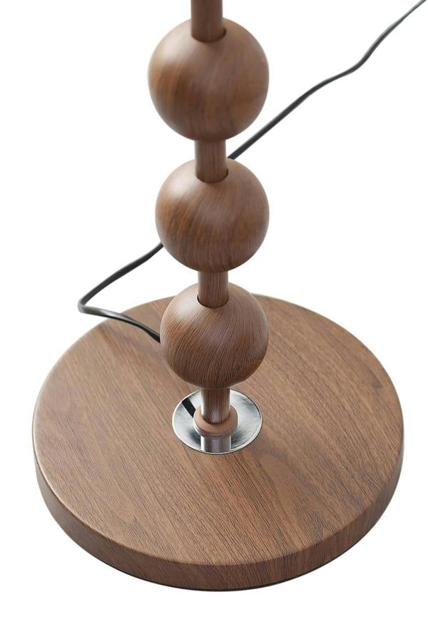 Living and Home Modern Chinese-Inspired Standing Floor Lamp with Fabric lampshade and Metal Base