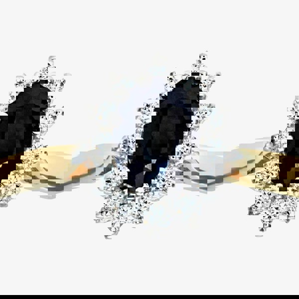 T. H. Baker 9ct Yellow Gold Sapphire & 0.10ct Diamond Cluster Ring PR05244Y SA