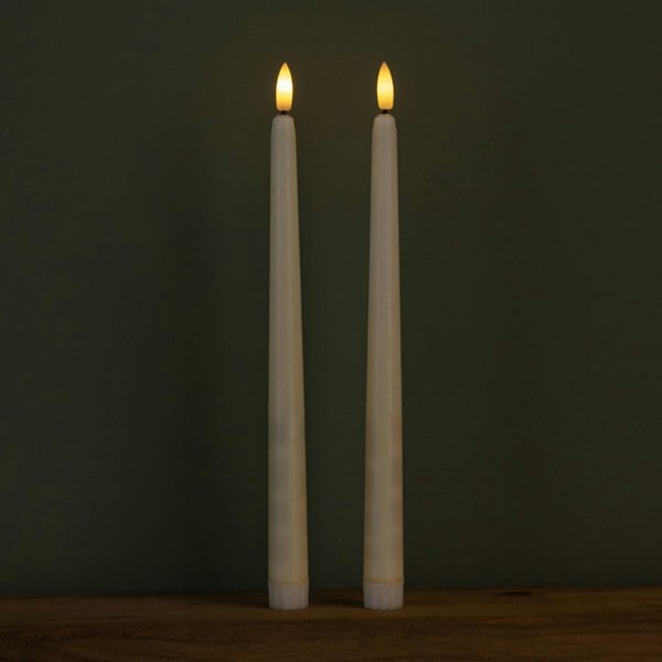 Samuel Alexander 27.5cm 2pc Taper Candles with real flame effect LED technology