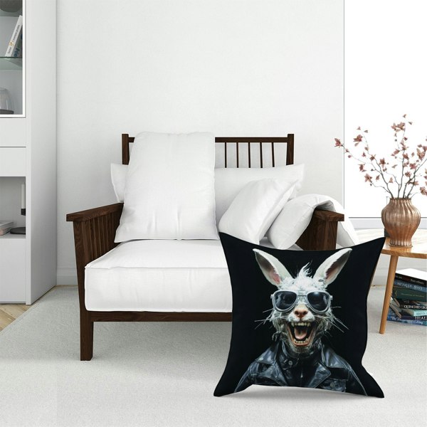 Warren Reed Funky Rabbit Face Floor Cushion