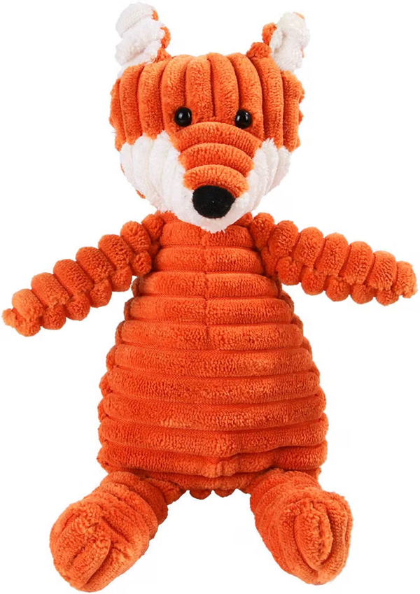 Nice Design Corduroy Dog & Puppy Animal Plush Squeaky Chew Toys