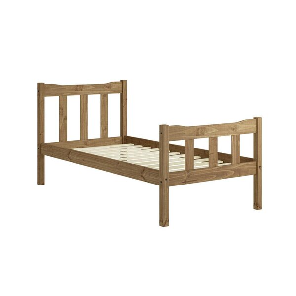 Wyld Haus Tralee Brown Wooden 3ft Single Bed with Slatted Headboard and Footboard