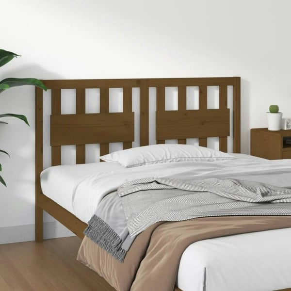 Berkfield Bed Headboard Honey Brown 145.5x4x100 cm Solid Wood Pine