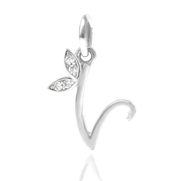 Say It With Winged Initial Charm - Sterling Silver