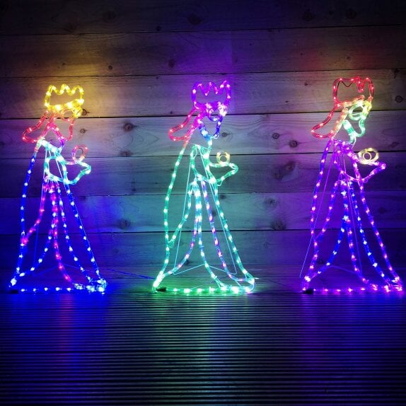 Samuel Alexander 70cm 360 LED Multicoloured Indoor Outdoor Christmas Nativity Three Wise Men Silhouette Rope Light
