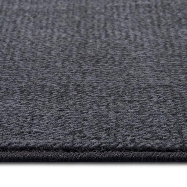 Designer Velours Runner Band Rug Black