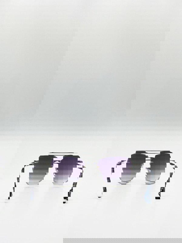 SVNX Silver Aviator Sunglasses with Metal Frames