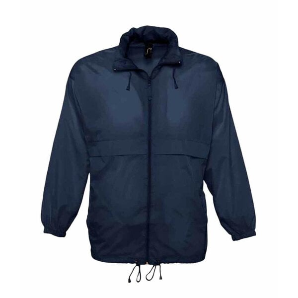SOLS Unisex Surf Windbreaker Lightweight Jacket - Navy - Navy - 100% Nylon