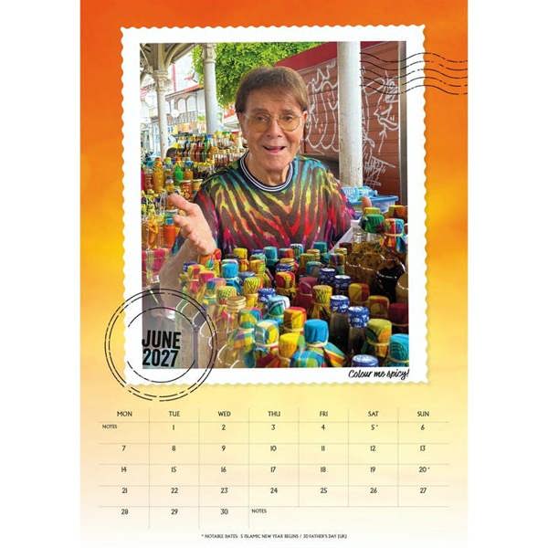 Cliff Richard A3 Calendar 2027, Wall Calendars, Month To View, Entertainment, Gift