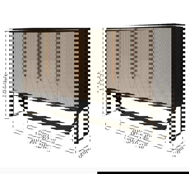 S912 Sideboard, Khaki & Gold-Weilai Concept-Weilai Concept