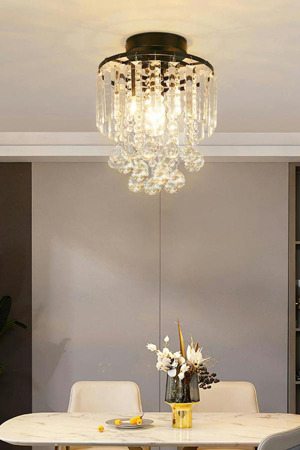 Living and Home Morden Crystal Mount Ceiling Light