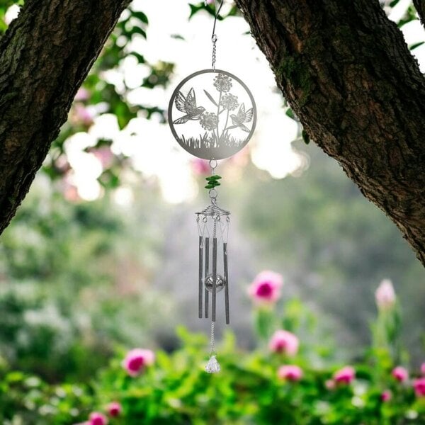 EDH Door Hardware Bird Stainless Steel Hanging Wind Chime, Outdoor Garden Décor,Soothing Wind Bell with Nature-Inspired Design