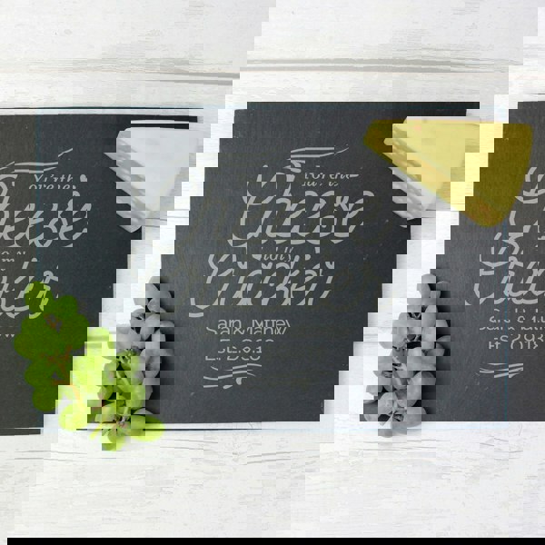 Personalised Memento Company Personalised Cheese To My Cracker Slate Cheese Board
