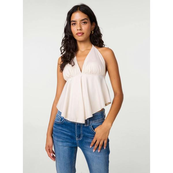 Pink Vanilla Bra Cup Halter Jersey Top