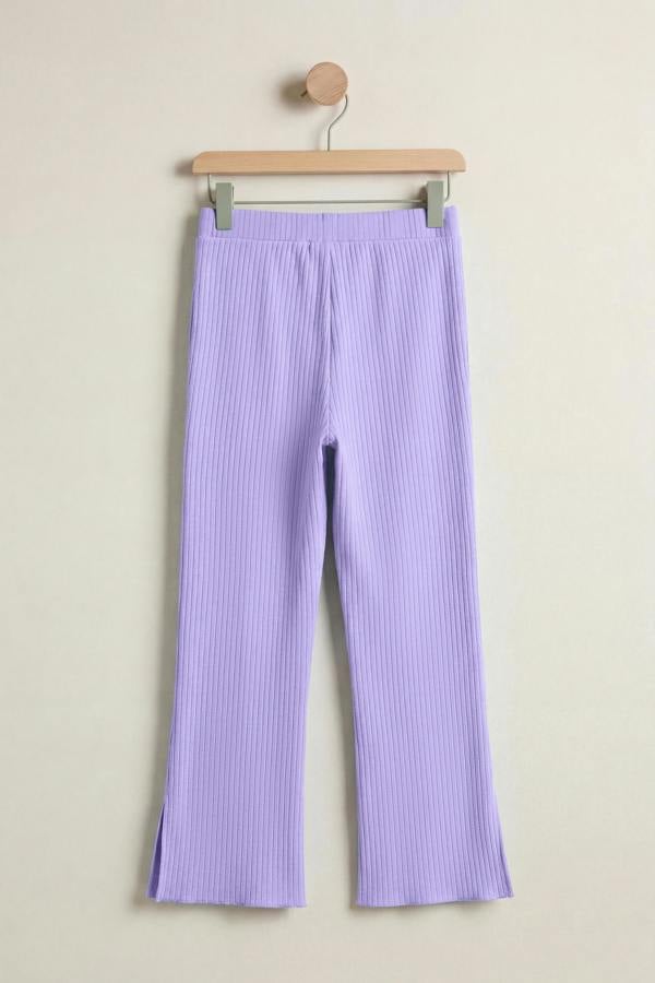 ENORSIA Textured Rib Side Slit Jersey Trousers