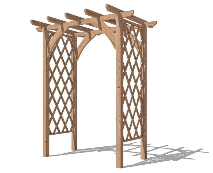 Dunster House Wooden Corner Pergola Arch with Trellis Lattice 1.8m x 1.4m Jasmine