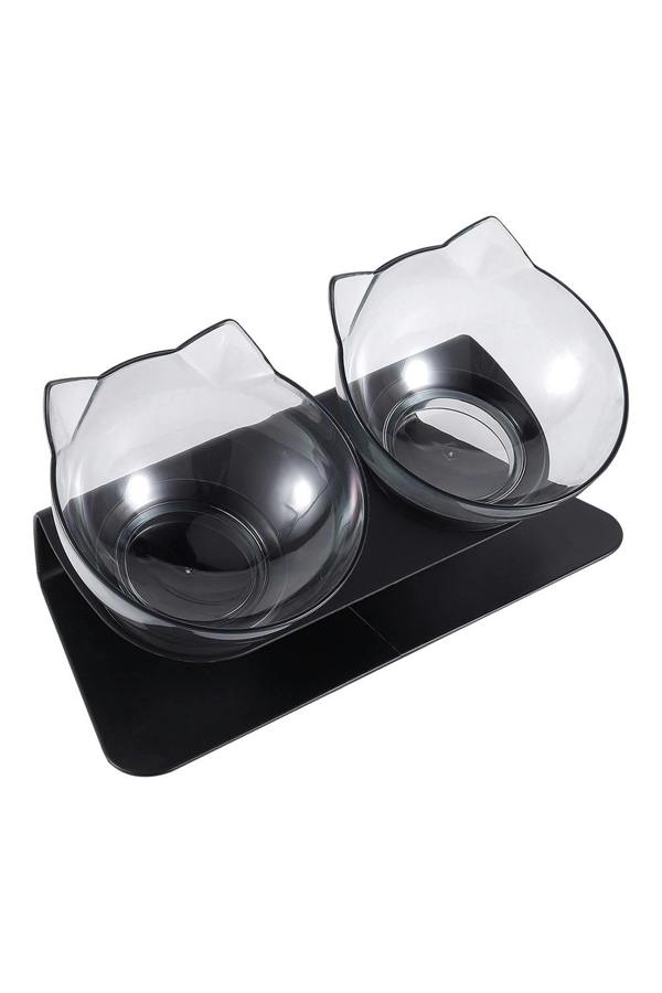 Living and Home 15° Tilted Elevated Feeder with Double Cat Bowls