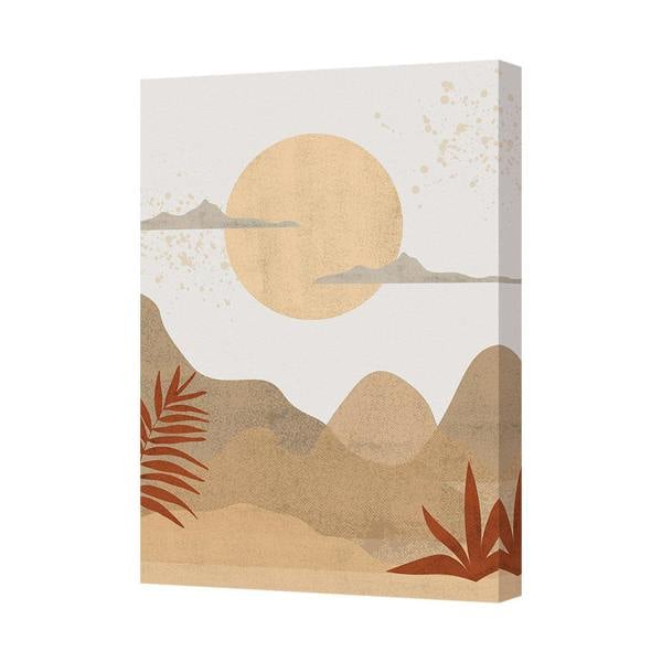 Benjamin Tate Design Desert Sunset Canvas Wall Art Beige Sand Dunes Landscape