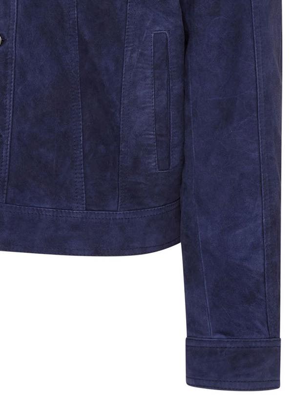 Infinity Leather Mens Goat Suede Leather Jeans Jacket- Nurmes