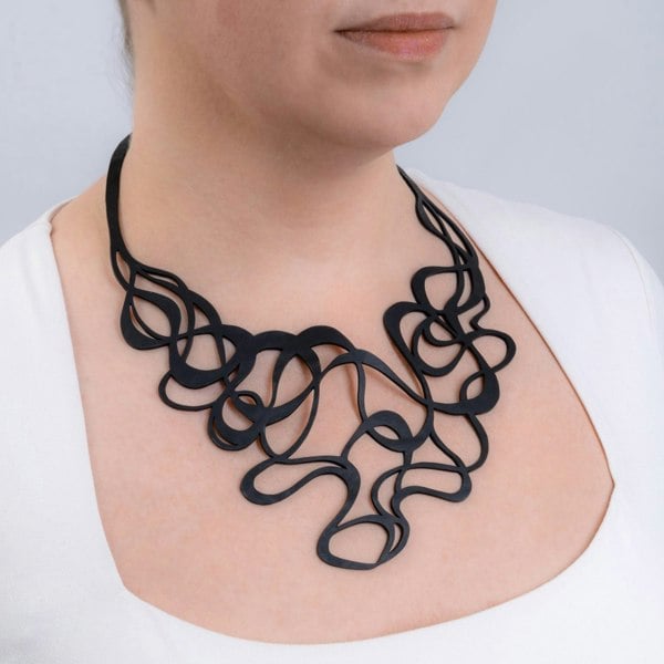 Paguro Tamara Statement Art Deco Rubber Necklace