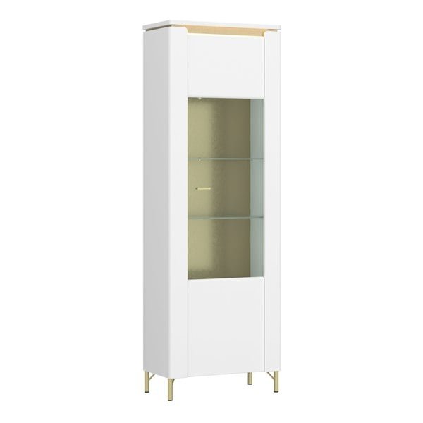 Furniture To Go Lazio Vitrin 1 Door in Alpine White/White Gloss