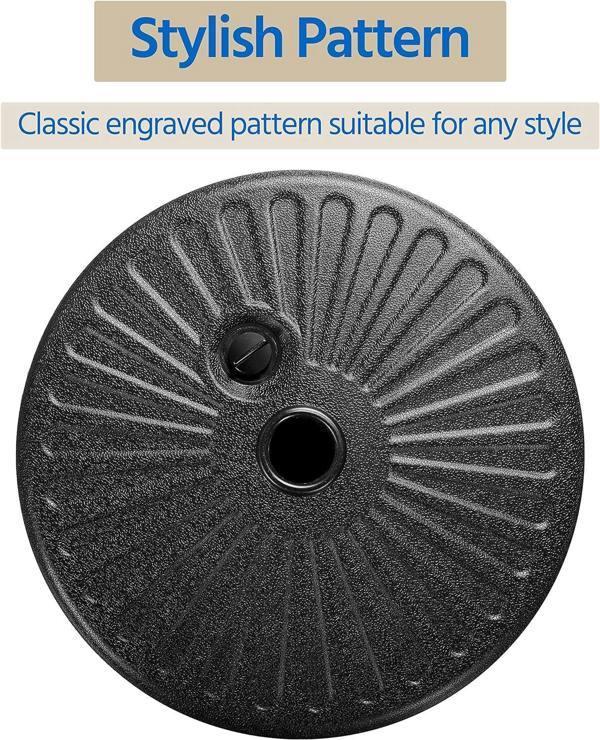 35kg Heavy Duty Water Sand Fillable Parasol Base Stand Fits 38mm/48mm Parasol Poles image 4