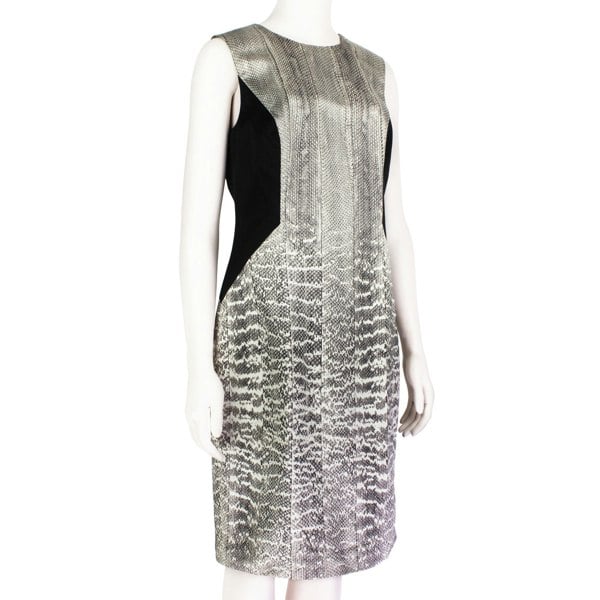 Jason Wu snake python print silk dress black grey hourglass