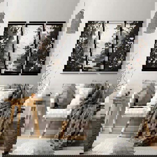 Pictures For Living Room Wall | Set of 3 Chinoiserie Wall art Prints