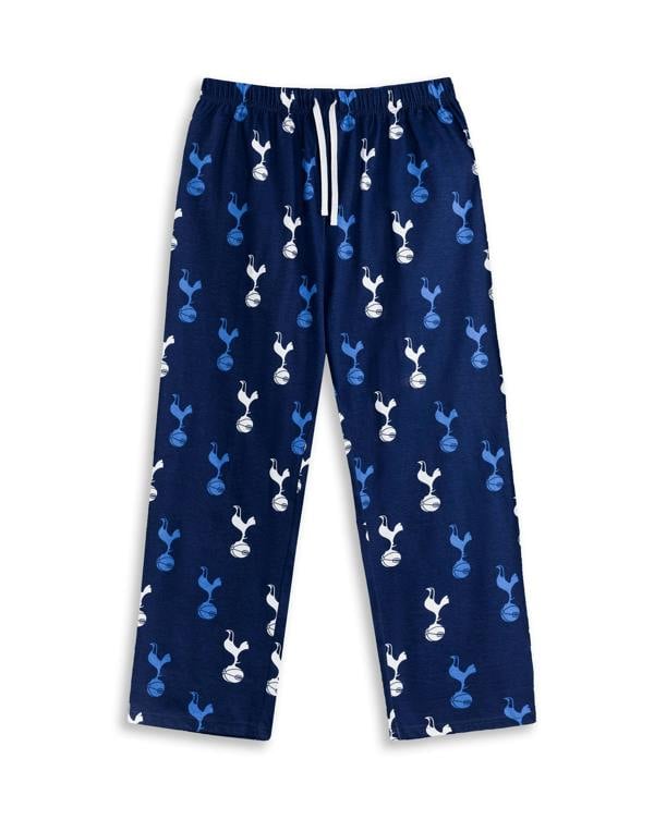Tottenham Hotspur Mens White Logo Short Sleeve Long Leg Pyjama Set