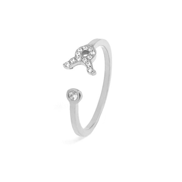 Say It With Taurus Ring with CZ Stones - Silver Plated