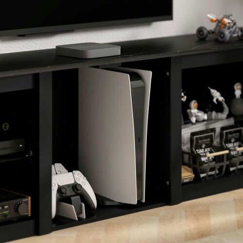 Wyld Haus Filu Nara 160cm Wooden Black TV Stand With LED Lighting And Storage For 65 Inch Screens