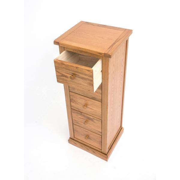 Cabinet Bits Salerno 5 Drawer Narrow Chest of Drawers Wood Knob