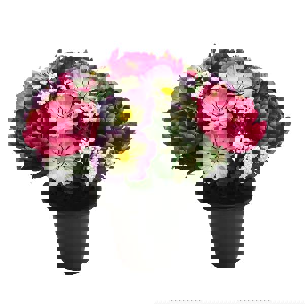 Memorials Direct Premium Artificial Grave Flowers – 25cm Beauty Peony With Anemone | Memorial Vase Pot