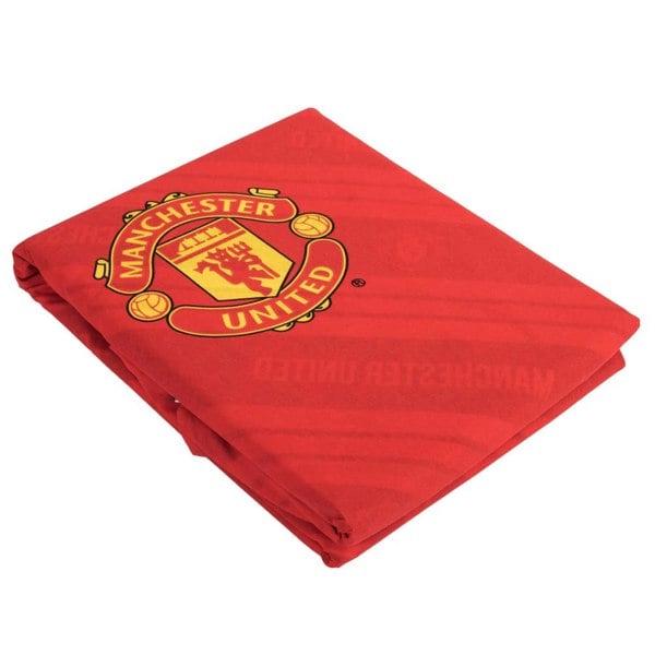 Manchester United FC Core Stripe Duvet Cover Set - Red/Yellow/Black