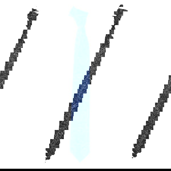 David WeJ Large Paisley Woven Tie - Blue Sky