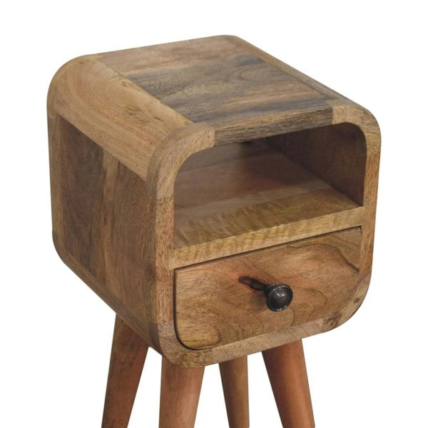 Artisan Furniture Extra Mini Oakish Curve Open Slot Bedside