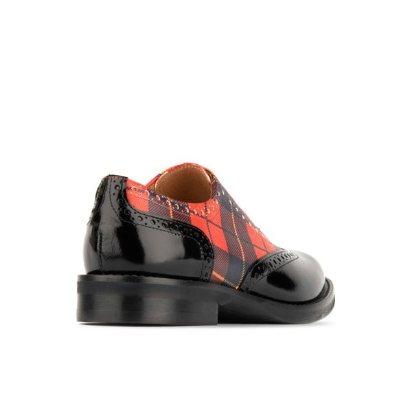 Embassy London Vivienne - Red Tartan - Women's almond toe oxford lace-up in tartan pattern leather