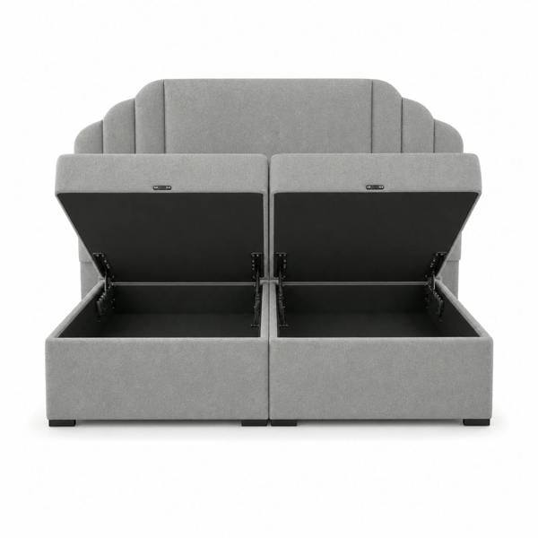 Great British Beds London Divan Ottoman Bed - Silver Plush