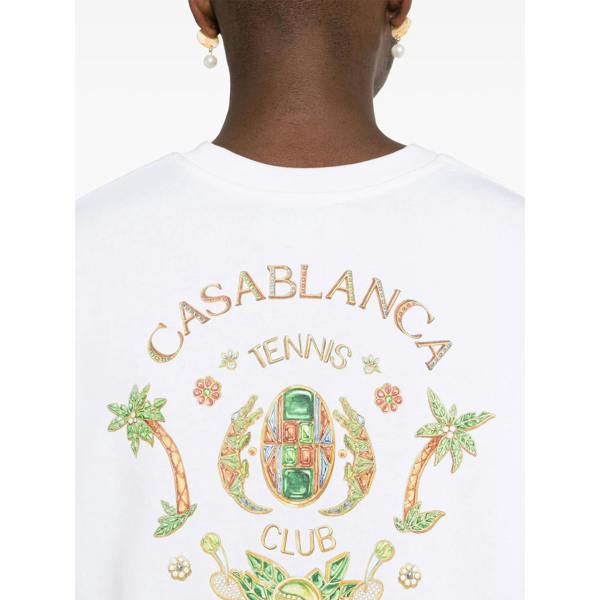Casablanca Joyaux D'Afrique Tennis Club Printed T-Shirt   in  White