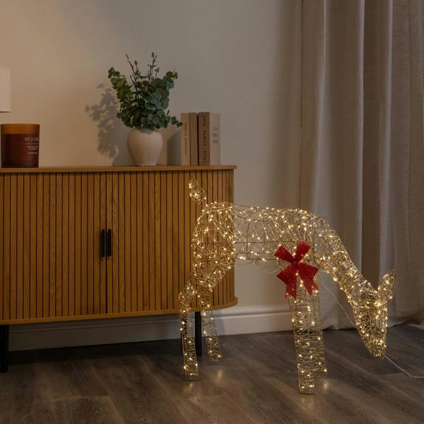 Samuel Alexander 72cm Gold Twist Grazing Doe Light Up Christmas Decoration with 300 Warm White LEDs