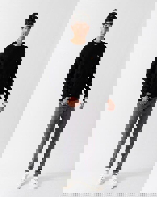 Lyle & Scott Cotton Merino Mens Crew Neck Jumper - Z865 Jet Black