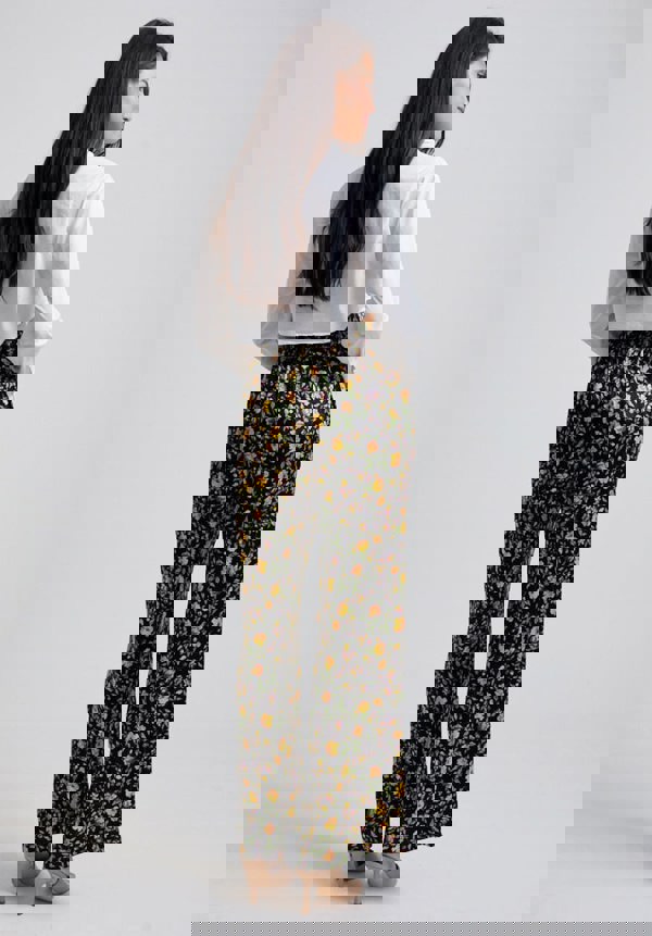 Bright Floral Printed Wide Leg Trouser 