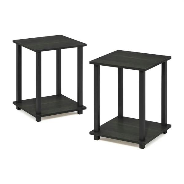 WALPLUS Modern Furniture Piece for Stylish and Functional Home Use | 12127EX/BK Simplistic End Table, Set of Two, Espresso/Black