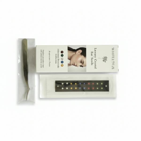 White Lotus Beauty Luxury Crystal Ear Seeds | TCM Wellness Ritual Kit