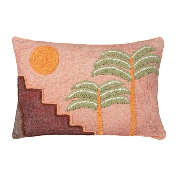 Furn Moloko Embroidered Cushion Cover - Pink Sunset