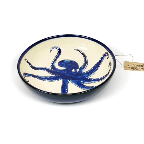 Large White Octopus Salad Bowl