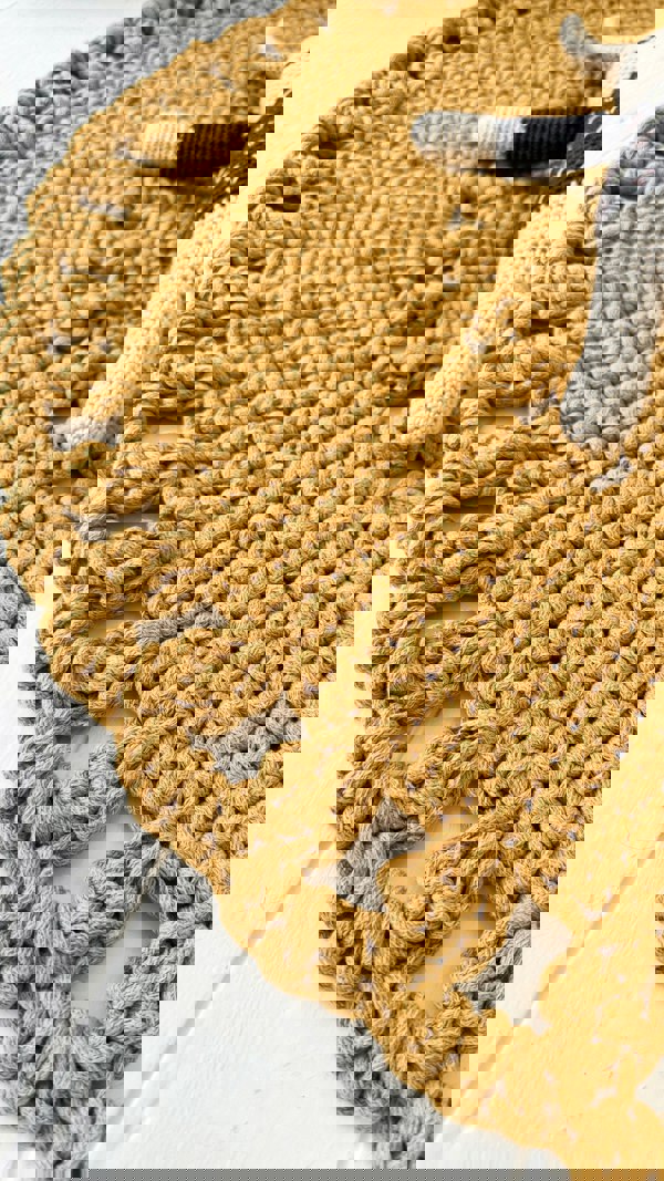 Zuri House Crochet BOHO rug | MUSTARD