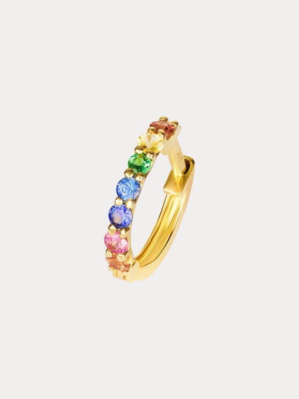 Gemdaia Skinny Rainbow Sapphire Hoop