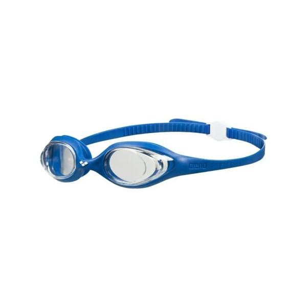 Arena Spider Adult Swim Goggles with practical single strap, blue silver frames